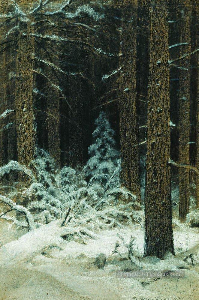 en hiver 1883 paysage classique Ivan Ivanovitch forêt Peintures à l'huile
